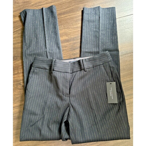 Tommy Hilfiger Women's Metallic Pinstriped Pants Bootcut  Leg Midnight Blue 2 - Picture 7 of 12